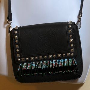 Charming Charlie Crossbody with Beaded Fringe EUC